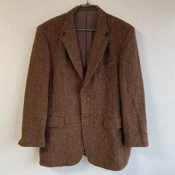 다니엘 크레뮤 해리스 트위드 자켓 헤링본 브라운 계열 XL
