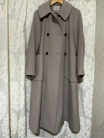 이에나 IENA 멜톤 W 버튼 A 라인 코트 베이지