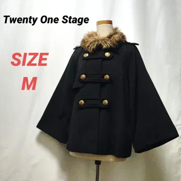 Twenty One Stage 피 코트 판초풍 여성용 블랙 M