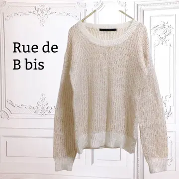 [휘드베 비스] 니트/스웨터 모헤어 혼방 긴팔 [S] 화이트 크림