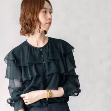 IENA 셔츠 블라우스 도트 요류 프릴 블라우스