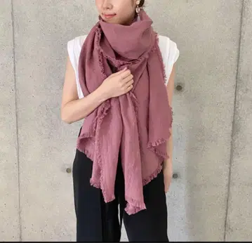 벨기에 린넨 스톨 더스티 핑크