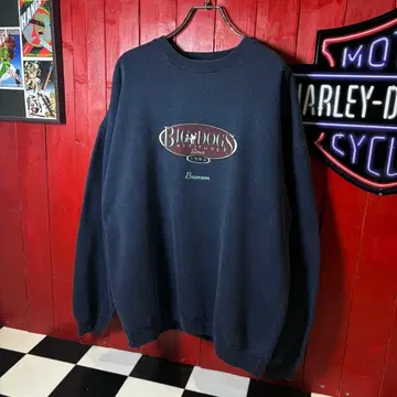 BIG DOGS 맨투맨 네이비 개 아메리칸 헤비 온스