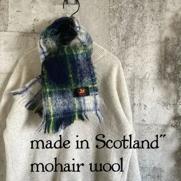스코틀랜드제 복슬복슬 모헤어 머플러 숏 사이즈 컴팩트 고급 모헤어