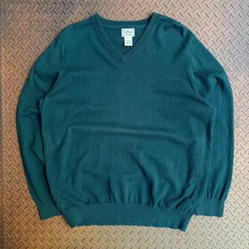 00s L.L.Bean 코튼 캐시미어 니트 V넥 엘엘빈