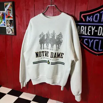 [ 90s USA ] NOTRE DAME 맨투맨 화이트 / 칼리지 로고