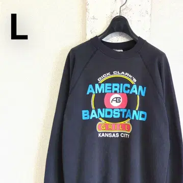 90s 구제 의류 USA 래글런 슬리브 맨투맨 블랙 라이브 하우스