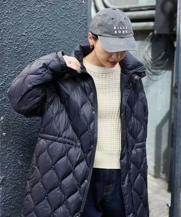 TAION x FREAK'S STORE 퀼트 스탠드 카라 롱 다운