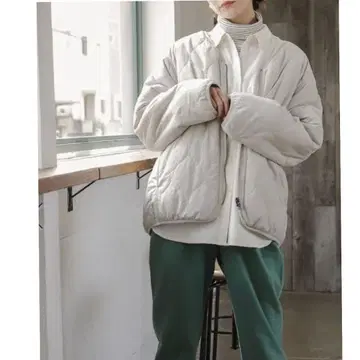 미사용 새상품 스튜디오 클립 리버서블 보아 퀼트 블루종