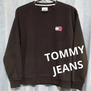 TOMMY JEANS 블랙 크루넥 트레이닝복