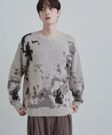 tk.TAKEO KIKUCHI 루즈 실루엣 니트 풀오버 그레이