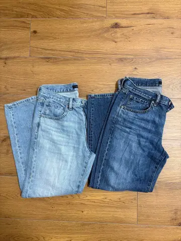 2세트 UNIQLO 슬라우치 테이퍼드 앵클 청바지