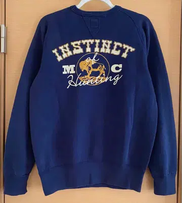 프린트 래글런 맨투맨 사무라이 진 헌팅