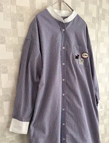 미사용 펠리시모 Syrup 시럽 스트라이프 롱 원피스 강아지 와펜