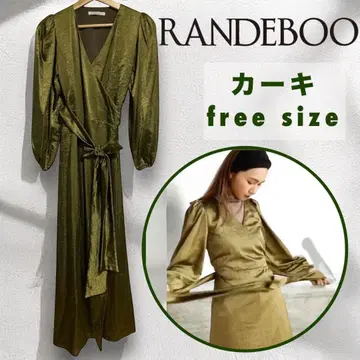 randeboo 맥시 랩 원피스 카키 파티 드레스 롱 원피스