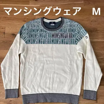Munsingwear 스웨터 M 사이즈 화이트/터콰이즈