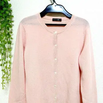 타카시마야 브랜드 핑크 긴팔 가디건 스웨터 캐시미어 100% 여성용 상의