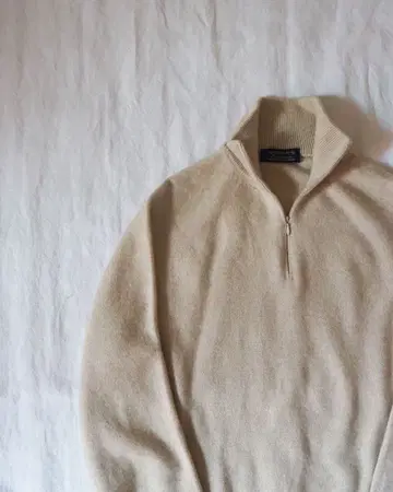 90smores 이탈리아제 캐시미어 스웨터 니트 하프 지퍼