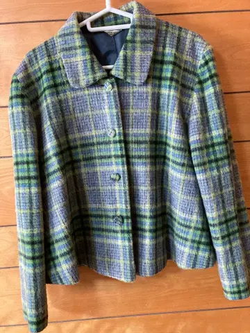 LA VOIE NOIRE 체크 무늬 피 코트