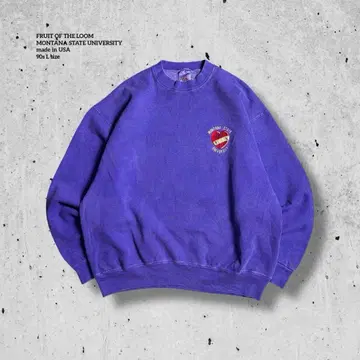 90s USA제 보라색 맨투맨 대학 로고 자수 로고 의료계