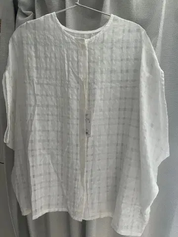 카구레 쉐도우 체크 블라우스