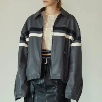 플랭크 프로젝트 모터 사이클 페이크 가죽 자켓