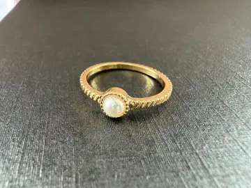 아쉬페 프랑스 골드 컬러 펄 트위스트 링 12호