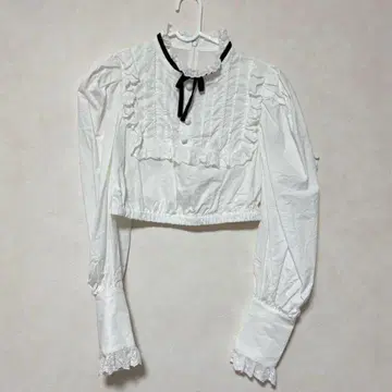 Me roir 턱프릴 블라우스 화이트