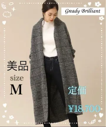 그레디 브릴리언트 에어리 체크 롱 가운 코트