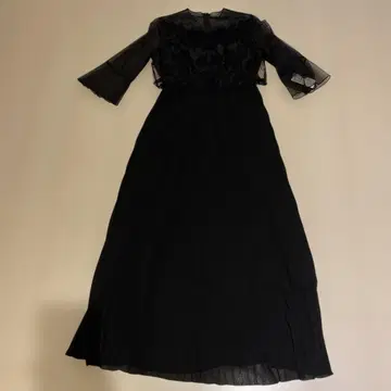 레이스 포함 블랙 롱 원피스