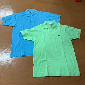 LACOSTE 피케 셔츠 2장 세트 스카이블루 그린 컬러