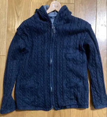 45R 네이비 코튼 울 후드티