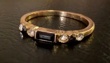 아쉬페프랑스 골드 컬러 블랙스톤 반지 16.5호