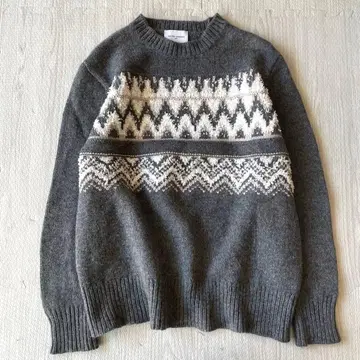 유나이티드 애로우즈 믹스 노르딕 니트 울 그레이