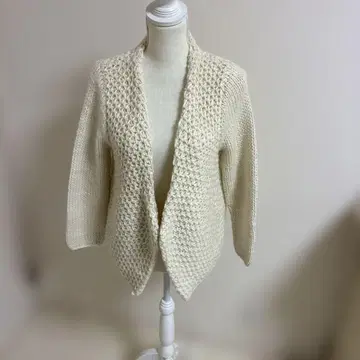 아이보리 니트 가디건 긴팔