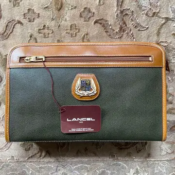 LANCEL 클러치백 올리브 그린/브라운
