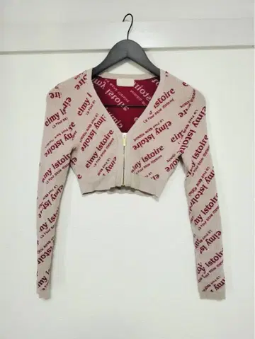 에이미 이스트 월 리브 자카드 크롭 가디건