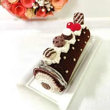 핸드메이드 스위츠 가마구치 초코가 여러가지 롤케이크 펜 케이스 파우치