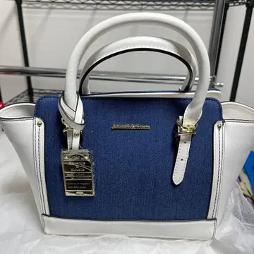 앤드 슈에트 사만사 데님 & 화이트 숄더백