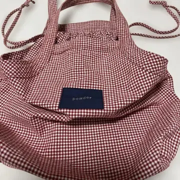 Powder 파우더 사코 히데키 핑크하우스 체크 무늬 토트백
