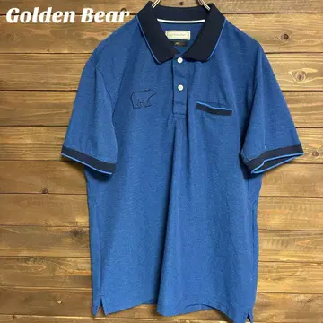 골든 베어 Golden Bear 블루 피케 셔츠 로고 XL