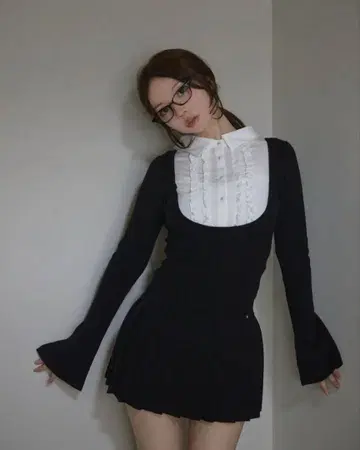 Lotta frill mini dress ANDMARY black