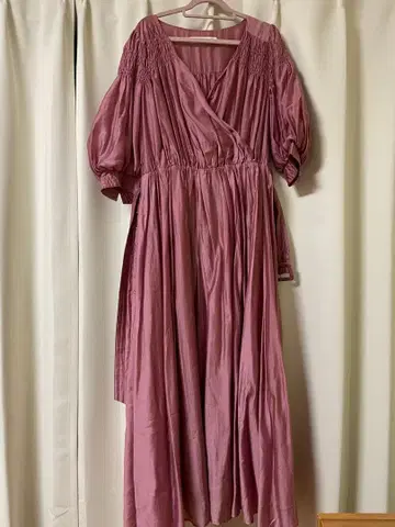 Airy Volume Sleeve Dress rose M 사이즈