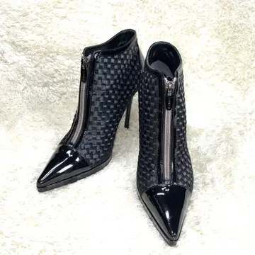 블랙 뜨개질 디자인 하이힐 펌프스