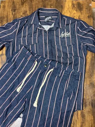 LEFLAH 네이비 스트라이프 셋업