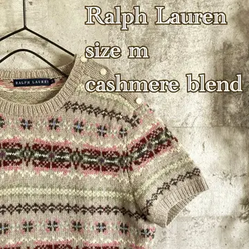 랄프 로렌 반팔 니트 캐시미어 블렌드 페어아일 새상품급 스웨터