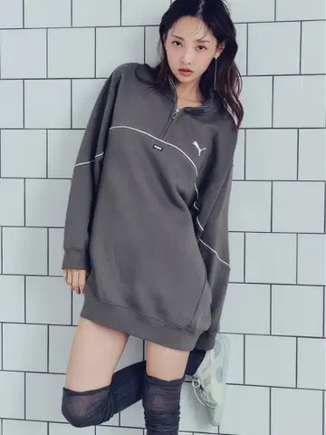 [ SNIDEL x PUMA ] 맨투맨 원피스 스나이델 푸마 맨투맨