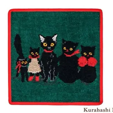 FEILER 고양이 자수 타월 손수건 약 25cm