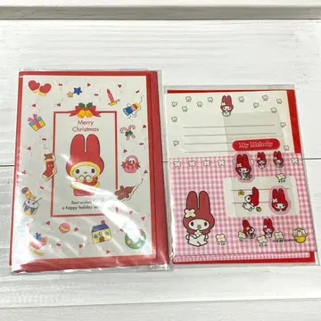 마이멜로디 크리스마스 카드 미니 레터 세트 마이멜로디 산리오 레어