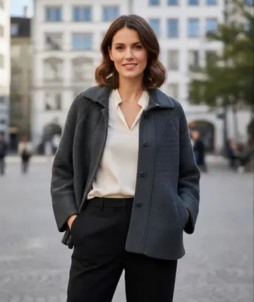 스위스산 AKRIS PUNTO 고급 울 M 가디건